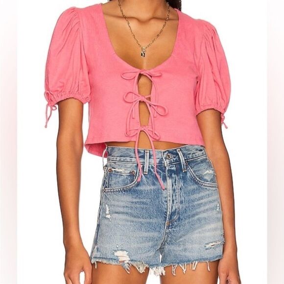 Free People Kitty Tee In Velvet Rose - Picture 1 of 4